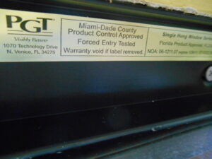 Window Impact Rated Label