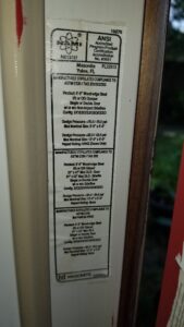 Front Door Impact Rated Label
